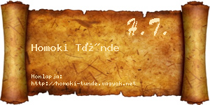 Homoki Tünde névjegykártya